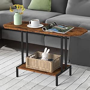 Rustic Coffee Table for Living Room Center Table with Storage Shelf 2