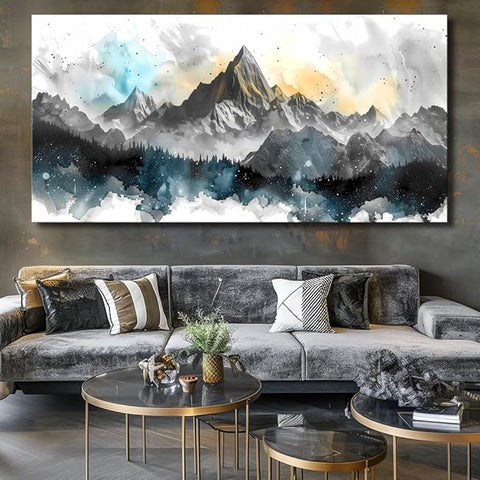 Wall Art Mountain Abstract Wall Art Watercolor Canvas Painting