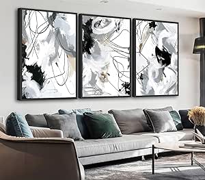 ASDCEUTICALS Large Framed Wall Art - Natural Framed Abstract Canvas Pictures