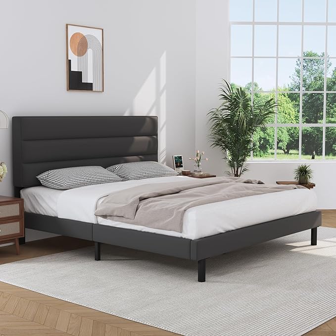 Upholstered Platform Rilelola Bed Frames with headboard