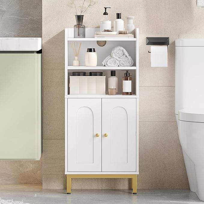 Bathroom Storage Cabinet, Mini Floor Cabinet with 2 Door