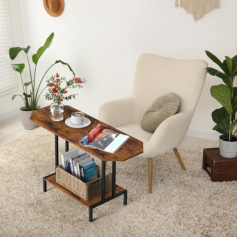 Rustic Coffee Table for Living Room Center Table with Storage Shelf 2