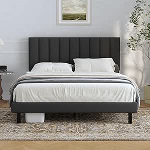 Bed Frames, Lukace Queen Bed Frames with Upholstered Headboard